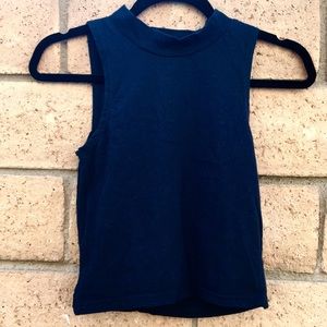 Black mock neck tank